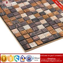 cheap mosaic tile brown mixed Hot - melt swimming pool tile mosaic